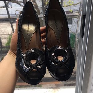 Emporio Armani Black Sequin Heels
